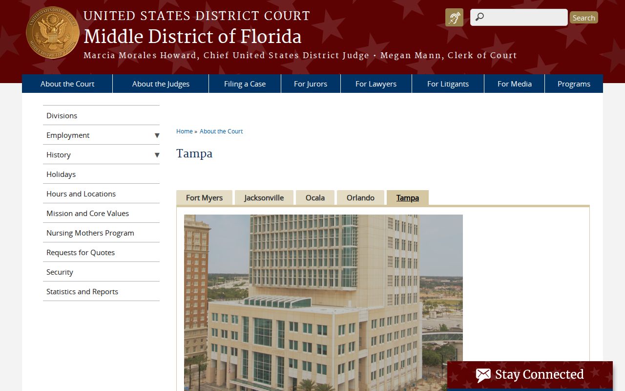 Hillsborough County arrest history federal courthouse information in Tampa