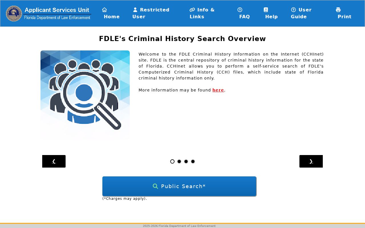 Hillsborough County criminal history FDLE instant Florida record search