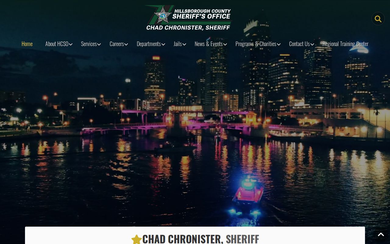 Hillsborough County criminal history sheriff booking and records source