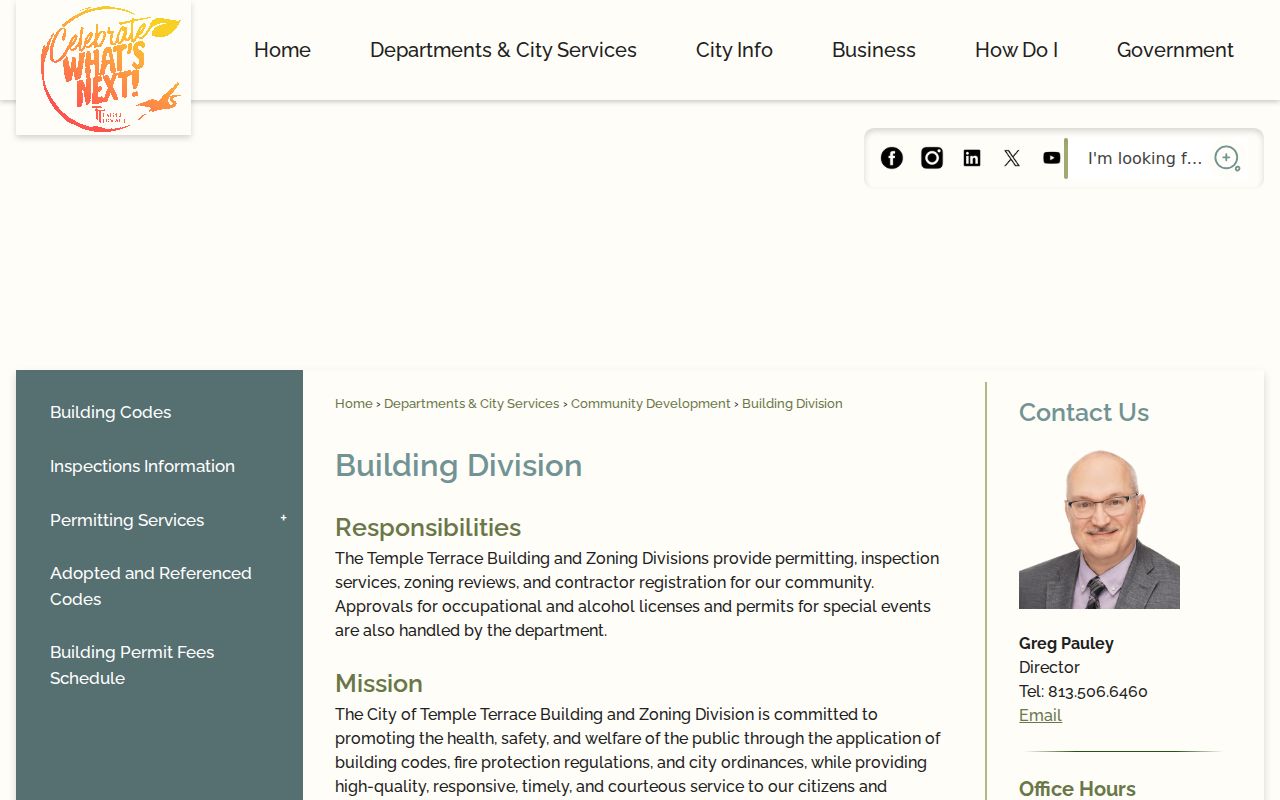 Temple Terrace criminal history city public records request page